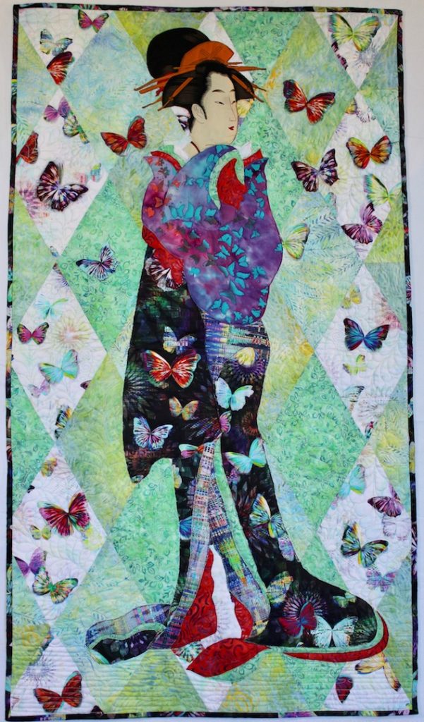 Cho Cho San - Madam Butterfly 2016 26 x 36 Hoffman Fabric Challenge entry 2016